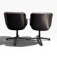 Charles Pollock paire de fauteuils Executive Knoll cuir bordeaux 1970