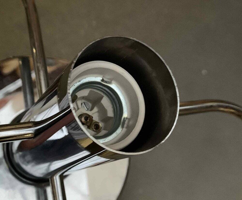 Chrome ceiling or wall lamp Space Age by Gaetano Sciolari for Leola, Germany, 1970s, set of 2