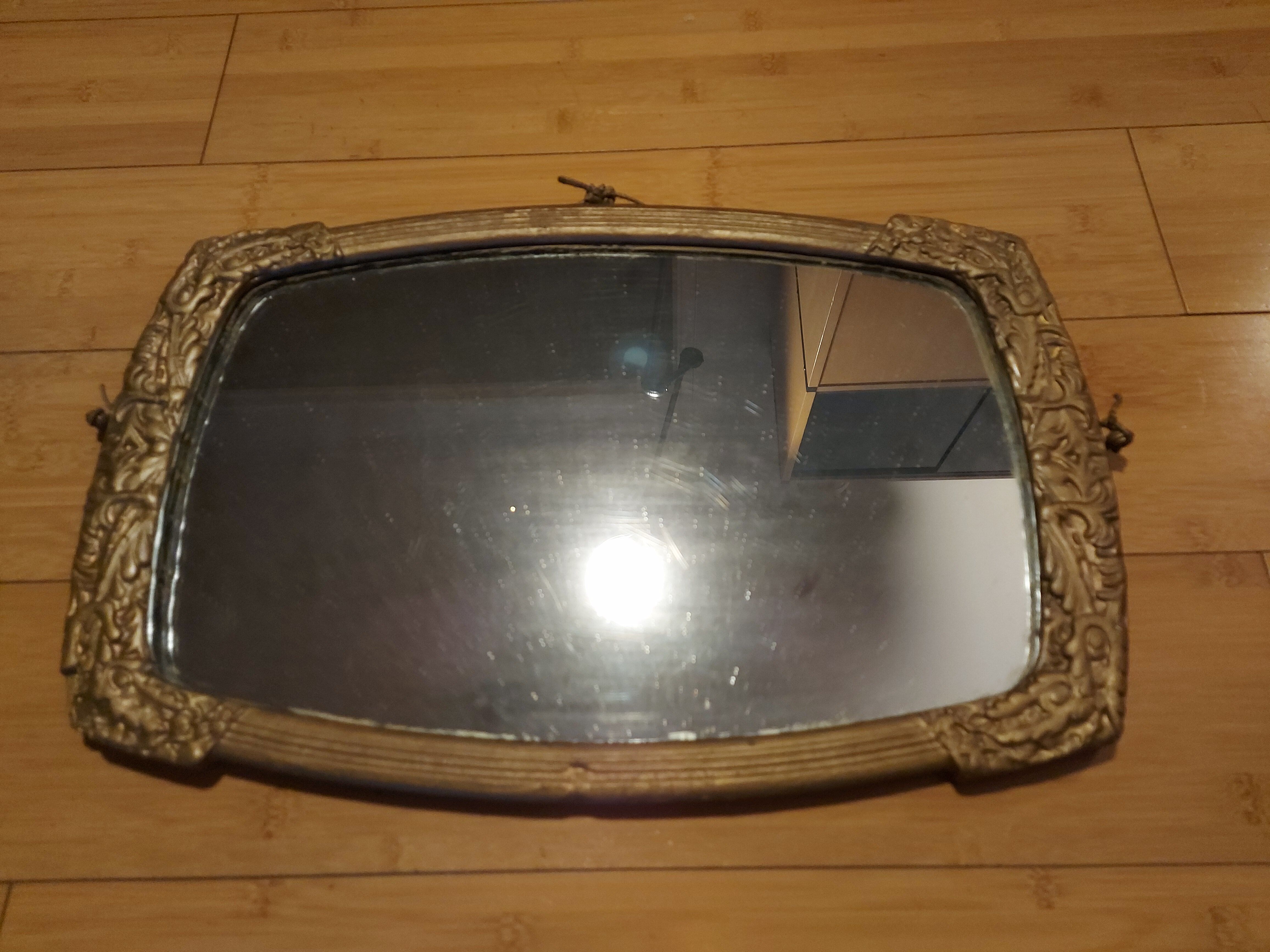 Painted wooden art deco mirror 33 X 51 cm