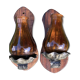 Pair of amber green wall candle holders