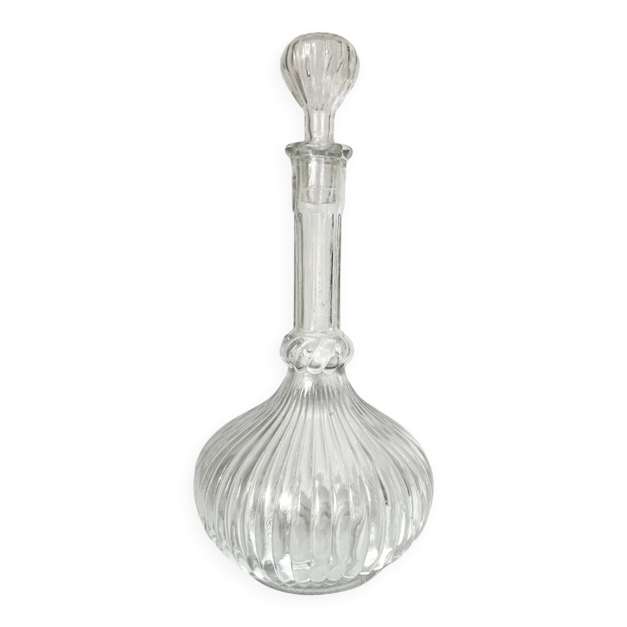 Fluted glass liqueur carafe