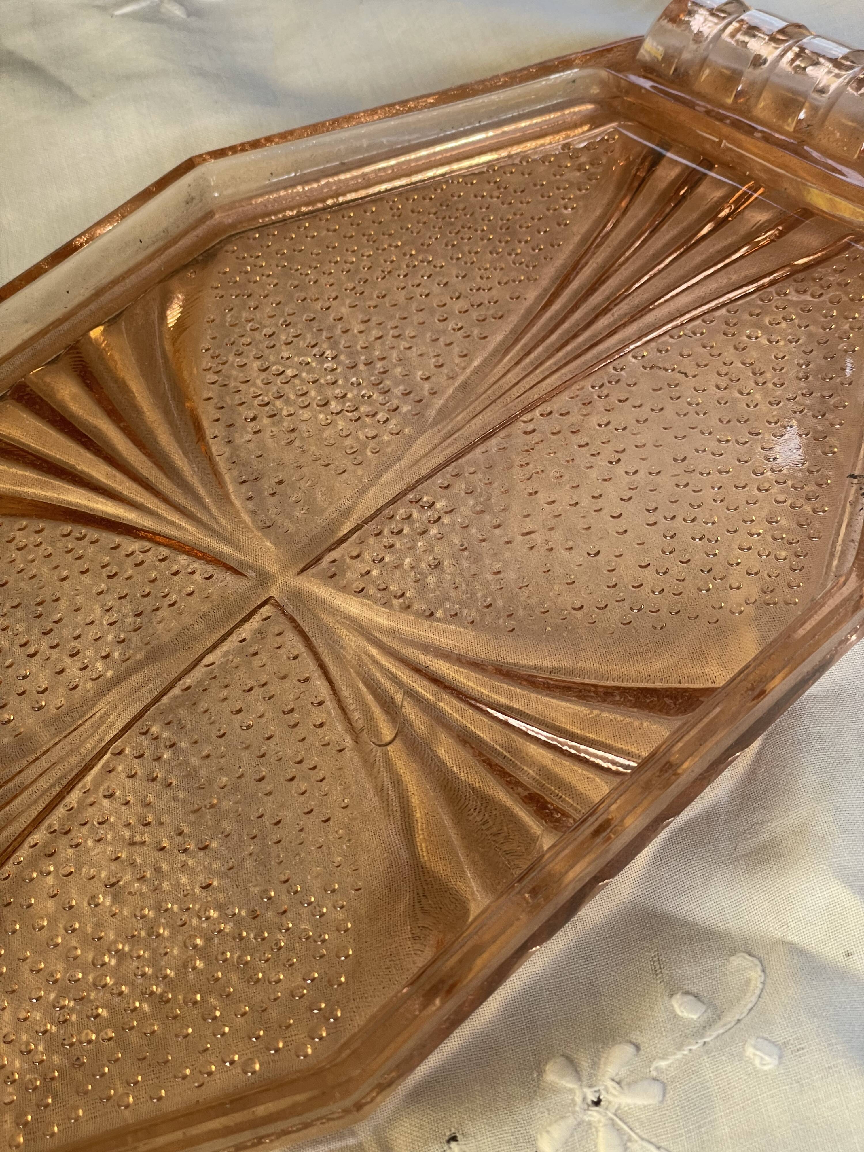 Vintage orange glass tray from the 60s
