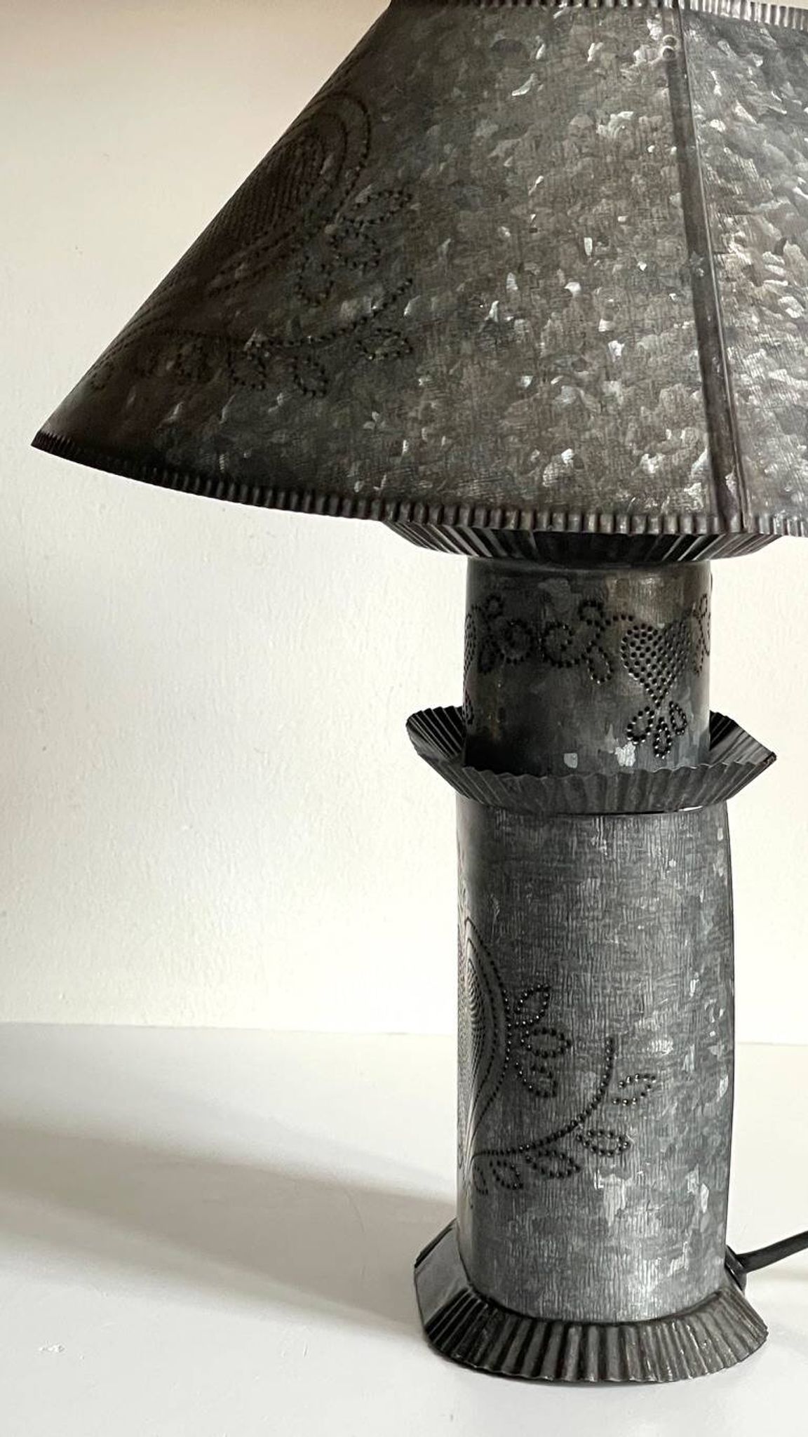 LAMPE Coeur ZINC Vintage