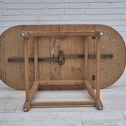 1970s, Danish foldable side table, solid oak wood, original condition.