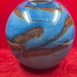Ball sphere blue art glassware marble style murano de gino vase