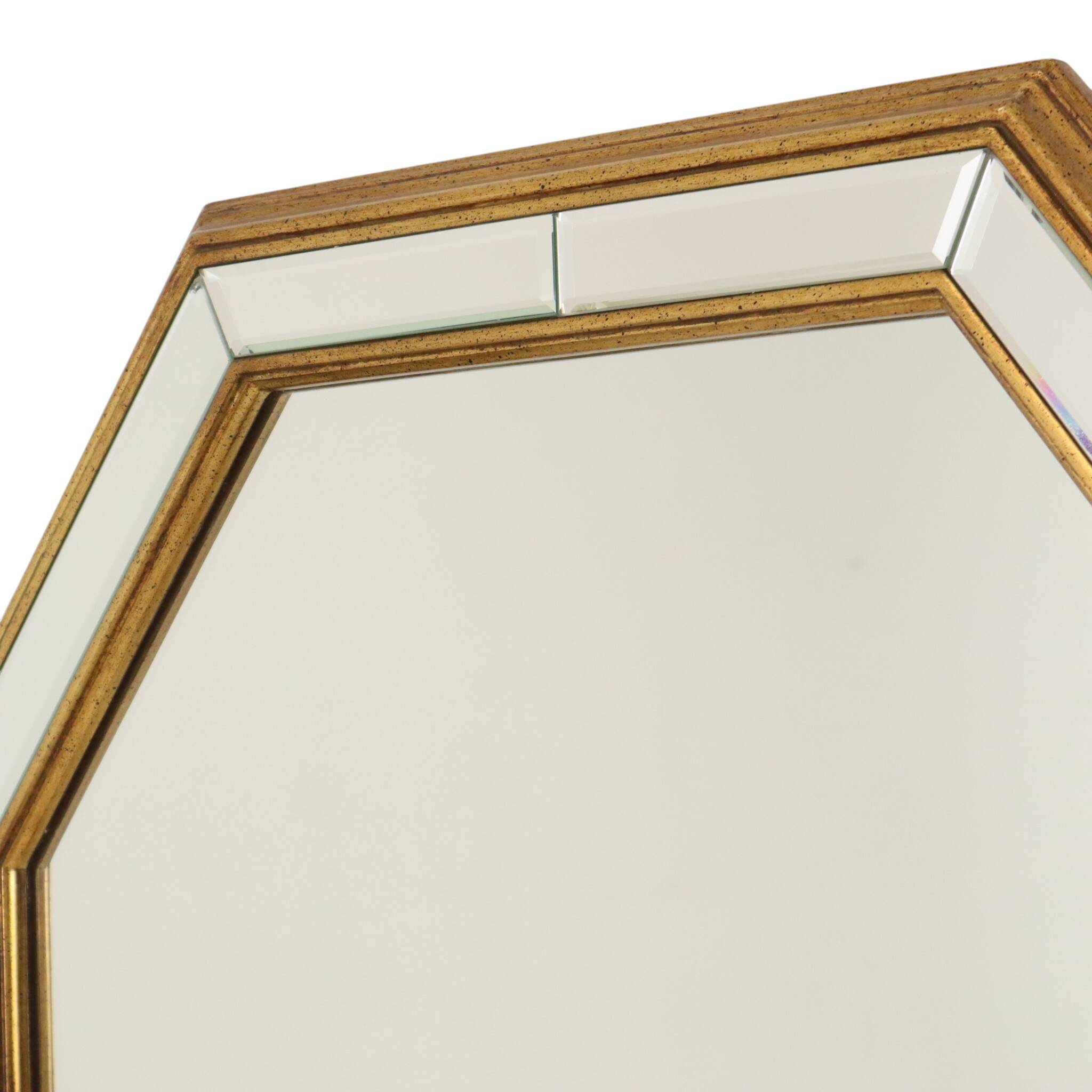 Grand miroir octogonal Deknudt, style Hollywood Regency