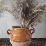 Yellow stoneware confit pot