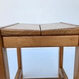 Tabouret en orme massif France années 70