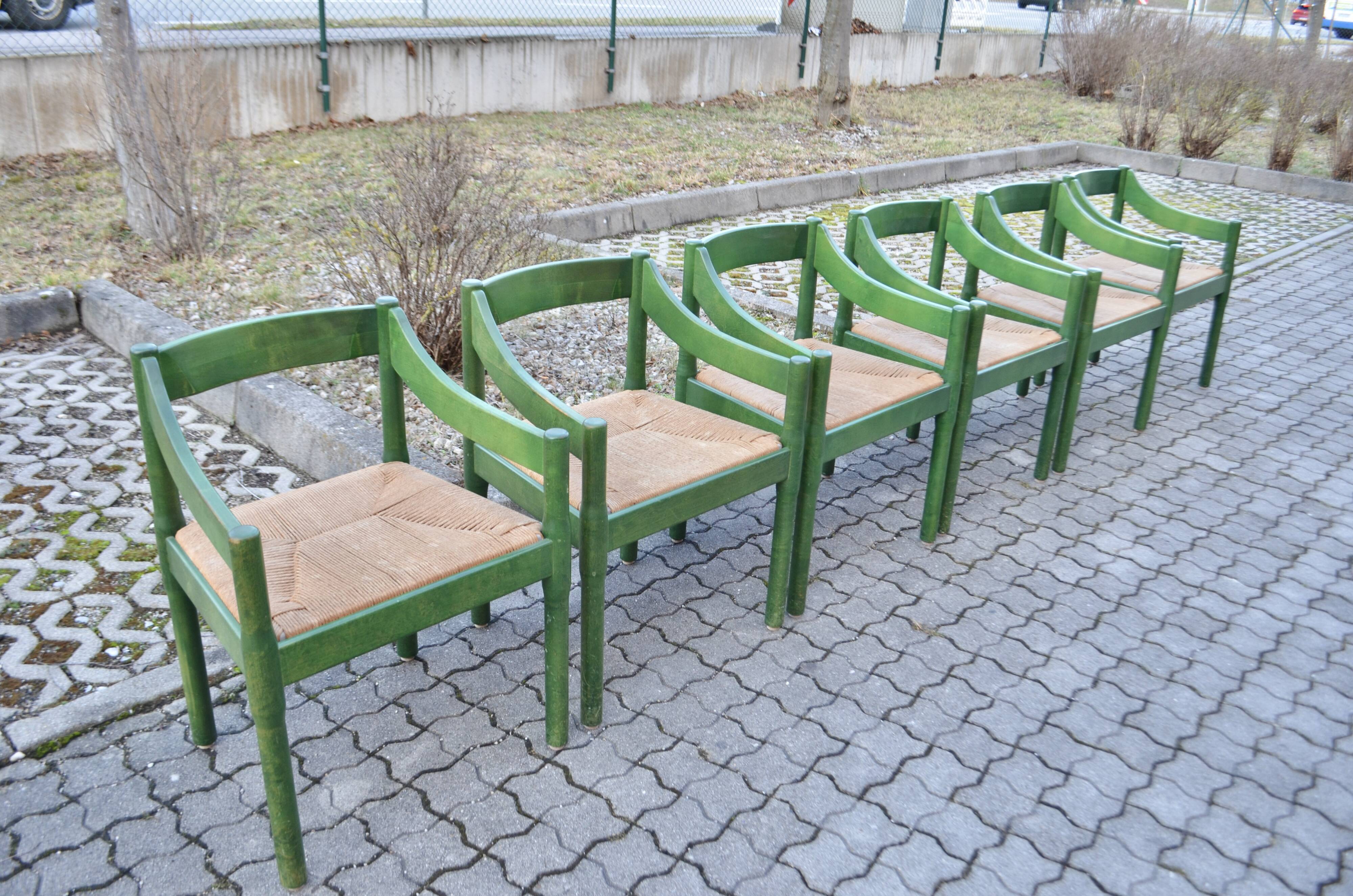 Cassina Model Carimate chair by Vico Magistretti, Set of 6