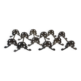 6 silver metal lion paw knife holders