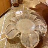 Rattan flower coffee table