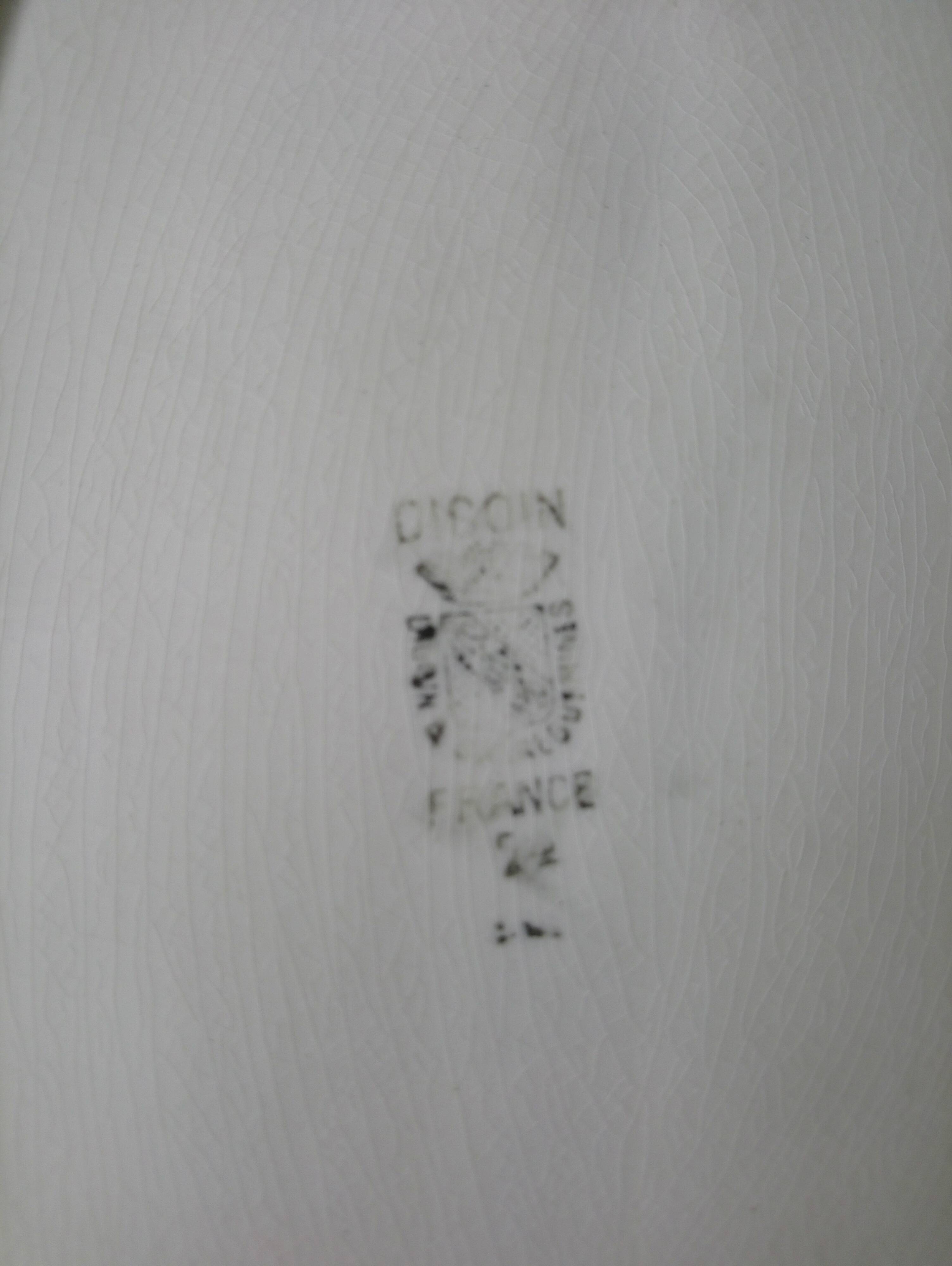 Plat ovale décor floral Digoin Sarreguemines