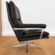 Vintage Danish mid-century Werner Langenfeld leather lounge chair 1970s