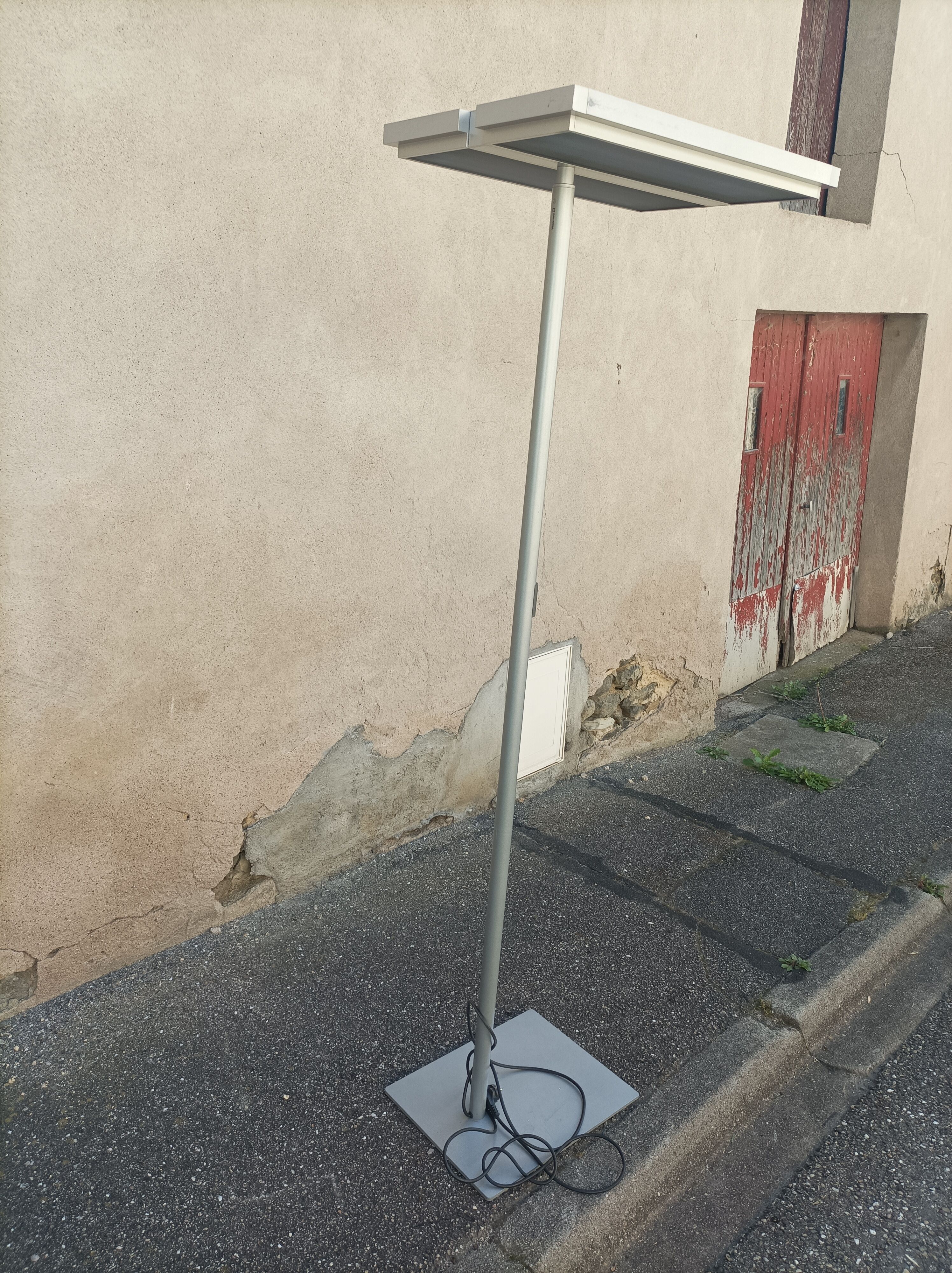 Vintage floor lamp grey metal
