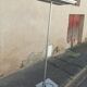 Vintage floor lamp grey metal