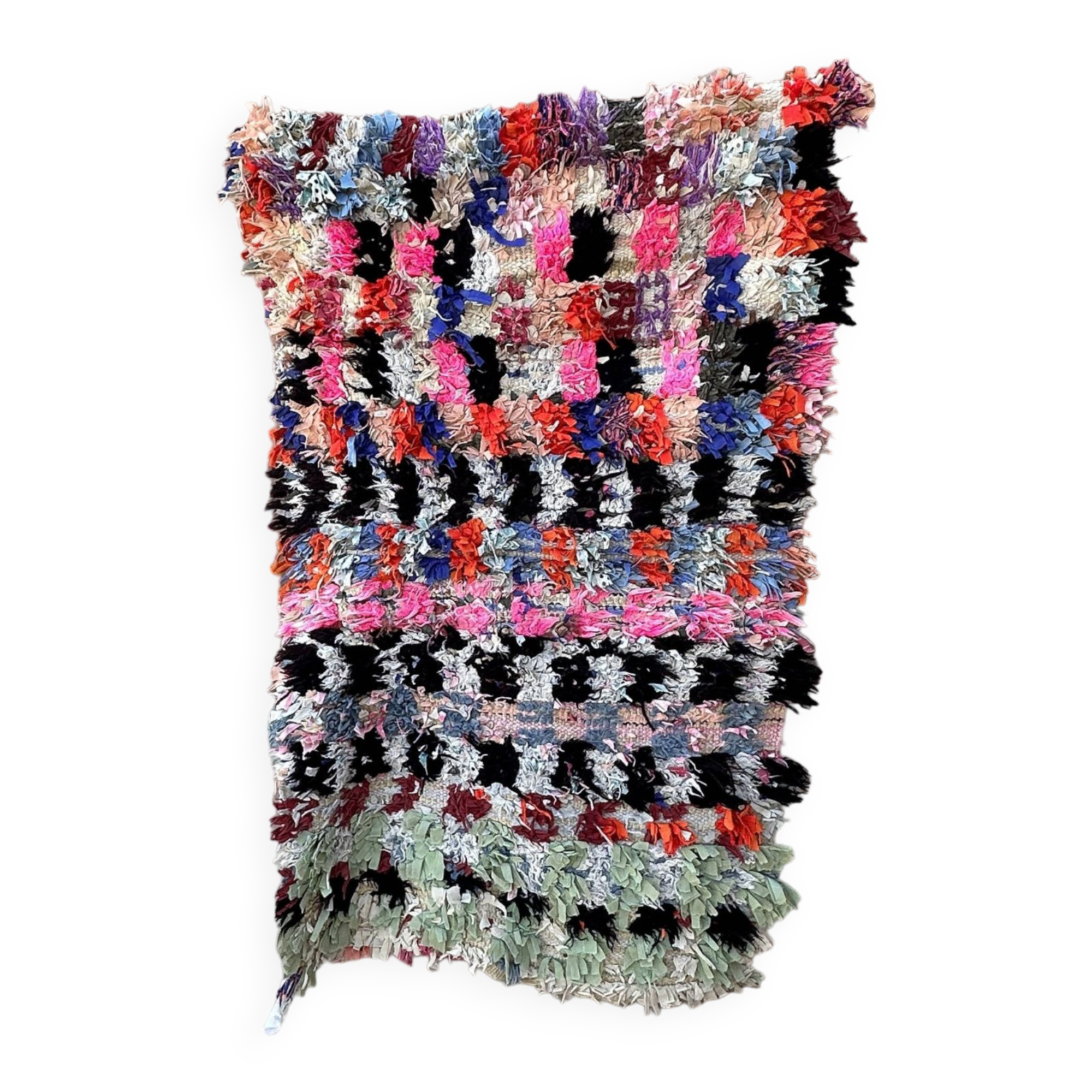 Tapis Marocain boucherouite coloré - 85 x 140 cm