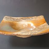 Vide poche en grès vernissé et sculpté signé vintage