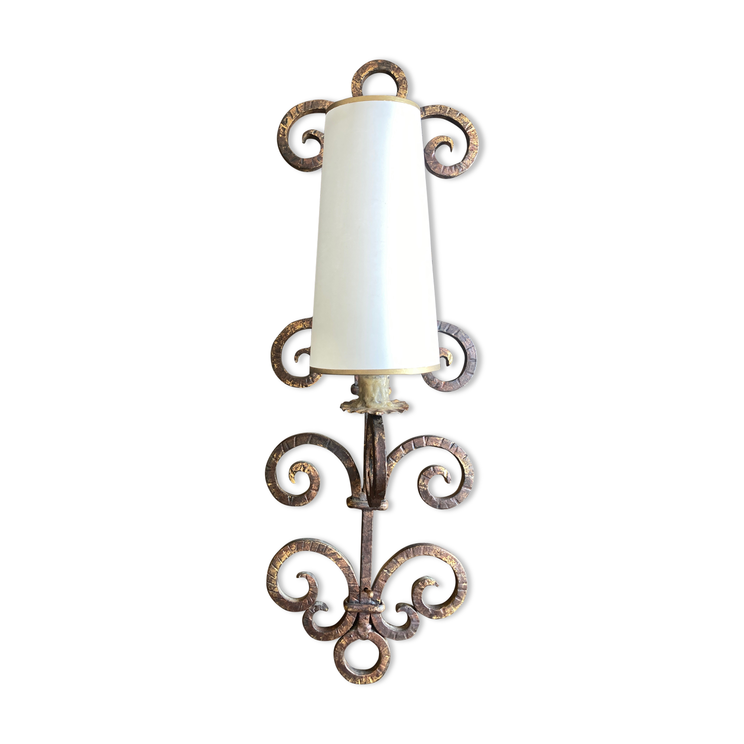XXL wall lamp in gilded iron Italian work 1960