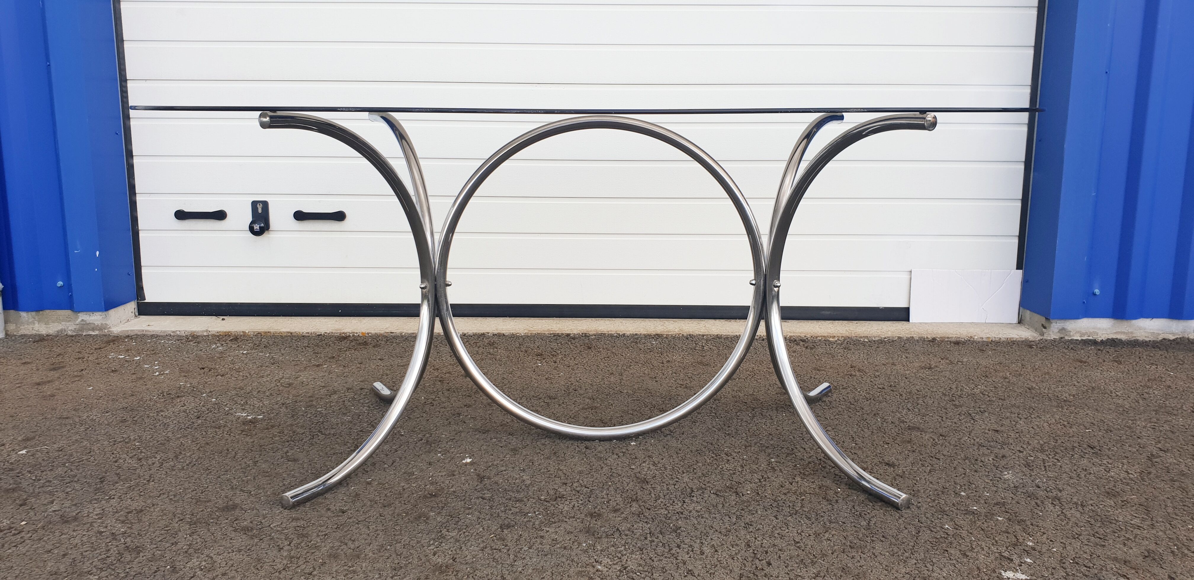 Vintage glass oval table