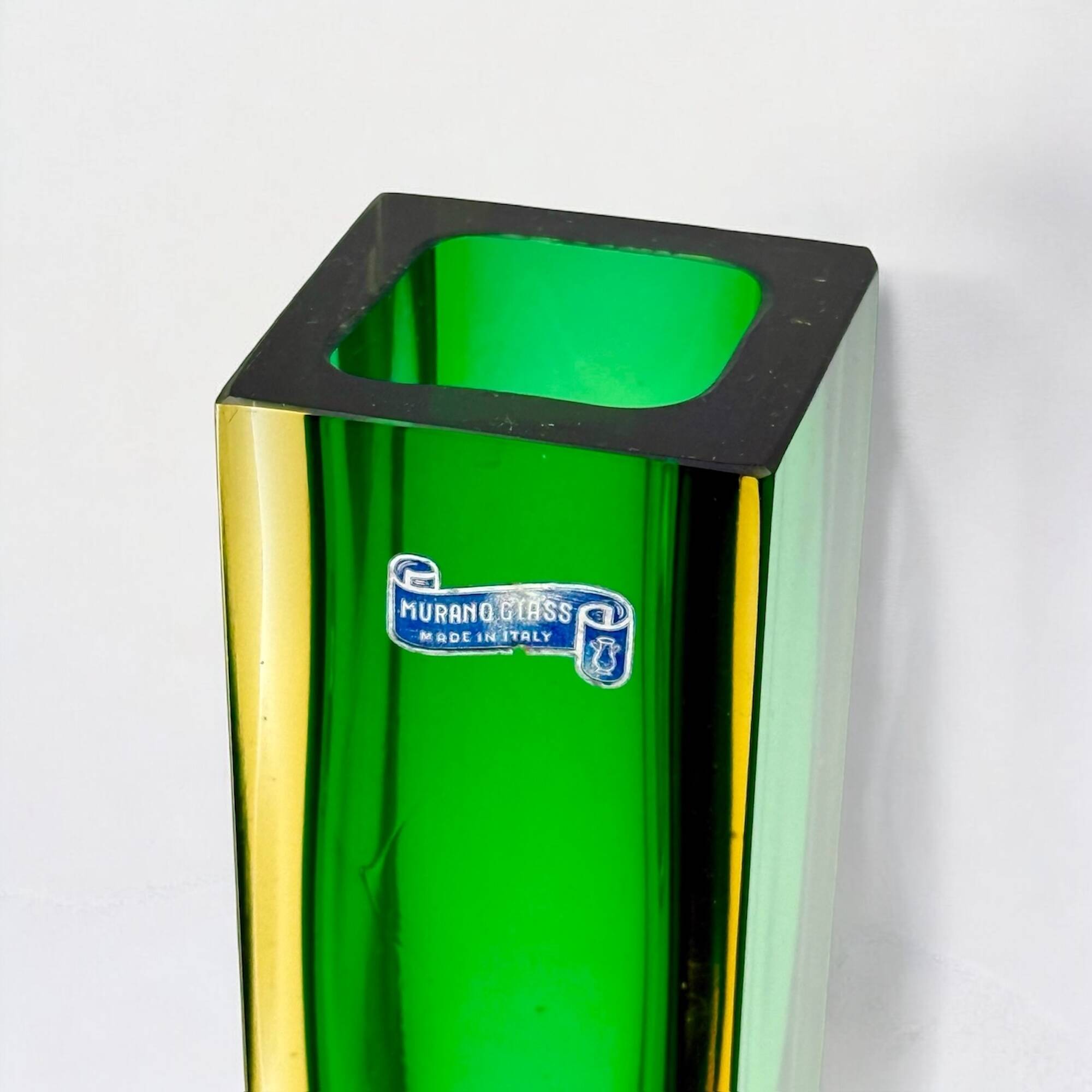 Murano Sommerso Glass Vase, Vintage 1970s