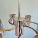 Space Age chandelier in chrome metal and brass, 1970s