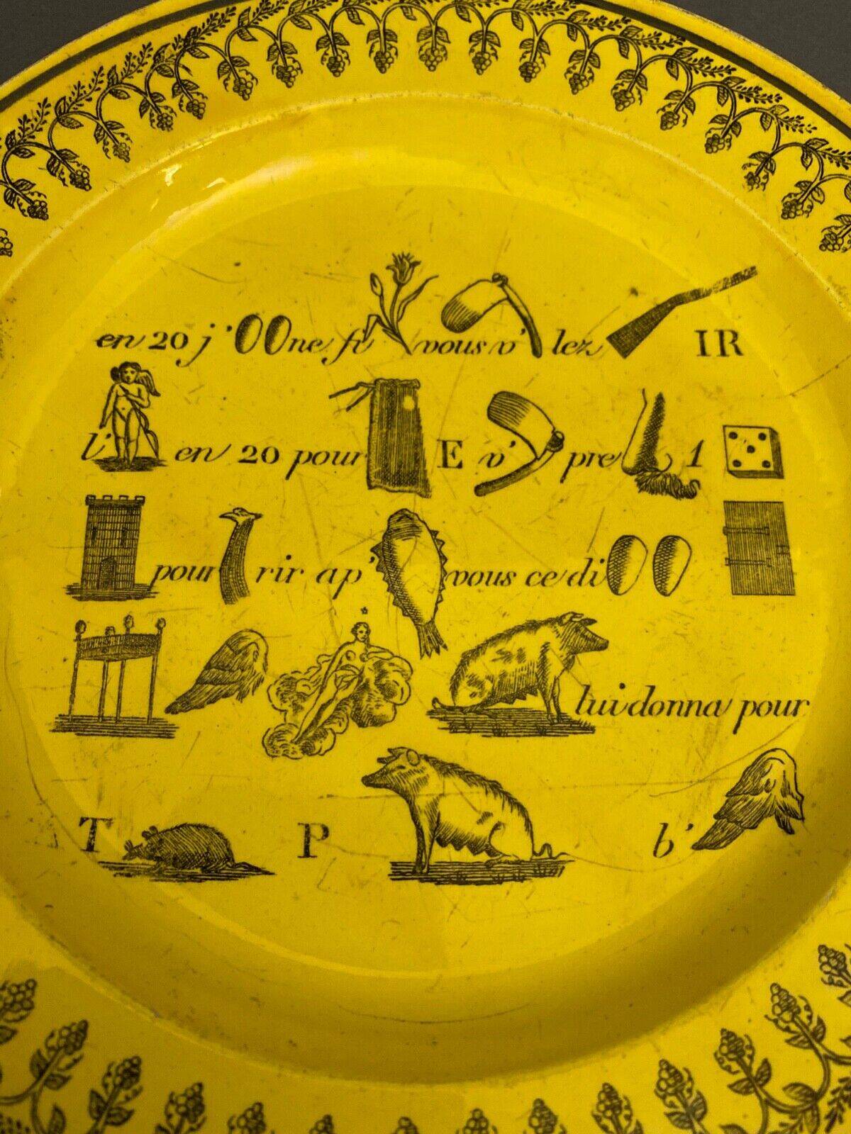 Rebus plate Creil and Montereau hollow marking
