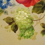 Napoleon III Painted Sheet Metal Tray Painted Metal Floral Decor Diameter 44.5