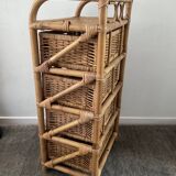 Vintage rattan chiffonier from the 70s