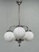 1930s Czech Art Deco Chandelier with Three Opaline Glass Globes
