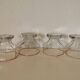 set of 4 ice cream cups, transparent glass dessert, octagon shape