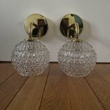 Pair of wall lights with vintage globes