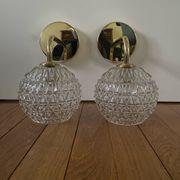 Pair of wall lights with vintage globes
