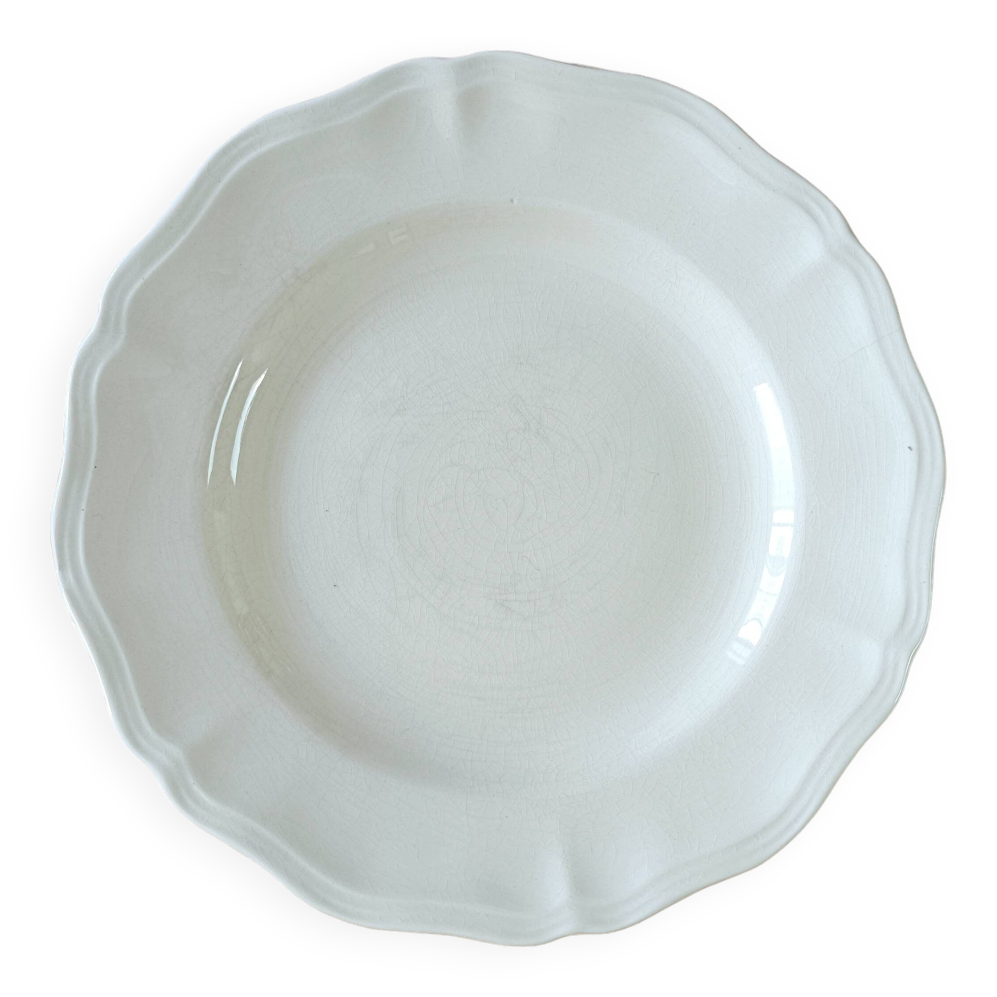 Sarreguemines ivory mounted plate