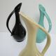 Three ceramic enamels design 60s soliflores black yellow green