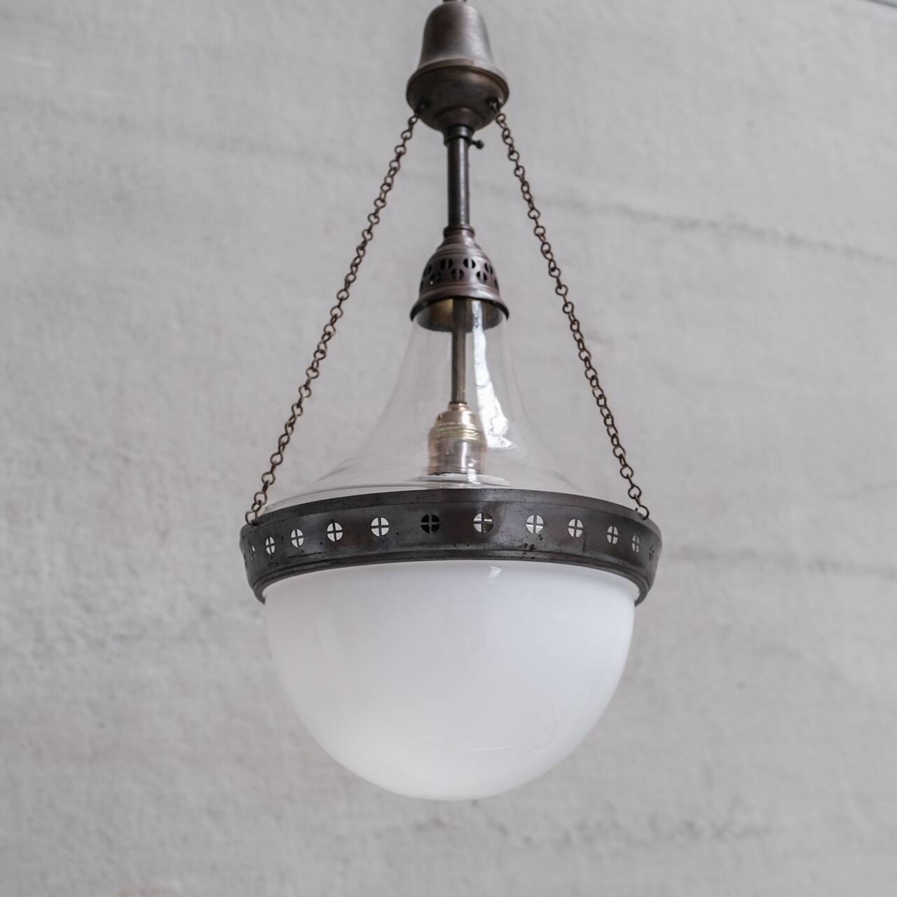 Two Tone Large Antique Pendant Light