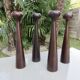 Pair of large Scandinavian teak candlesticks, vintage 1960.