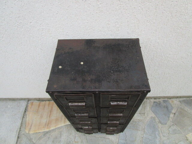 Workshop furniture with antique metal drawers