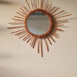 Rattan sun mirror