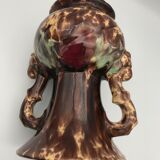 Old vase with polychrome enamelled ceramic coves with effect 21.5