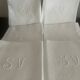 6 serviettes de table en damassé, monogramme