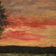 Peinture de paysage signée F. Rontini, années 1940.