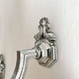 Pair of vintage silver fish wall lights