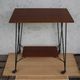 Tv furniture, a table with teak wheels and Scandinavian-style metal.