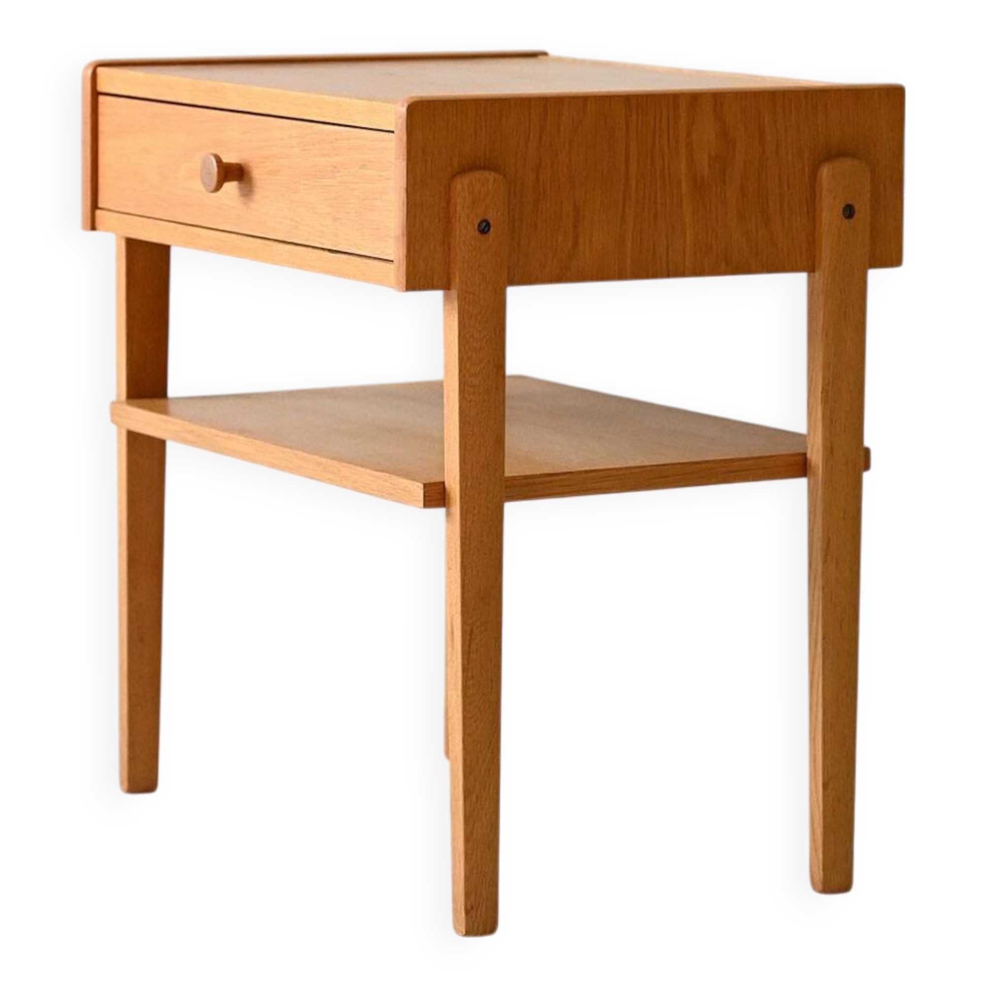 Vintage Scandinavian Oak Bedside Table, 1950s/60s