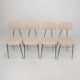 Set of 4 Italian Metal Dining Chairs, 1960's