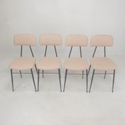 Set of 4 Italian Metal Dining Chairs, 1960's