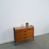 Teak schoenenkast met zwart metalen poten, nr. 2