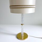 Large Vintage Glass Brass Lamp