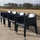 4 black armchairs Plank Claudio Bellini Mon Ami