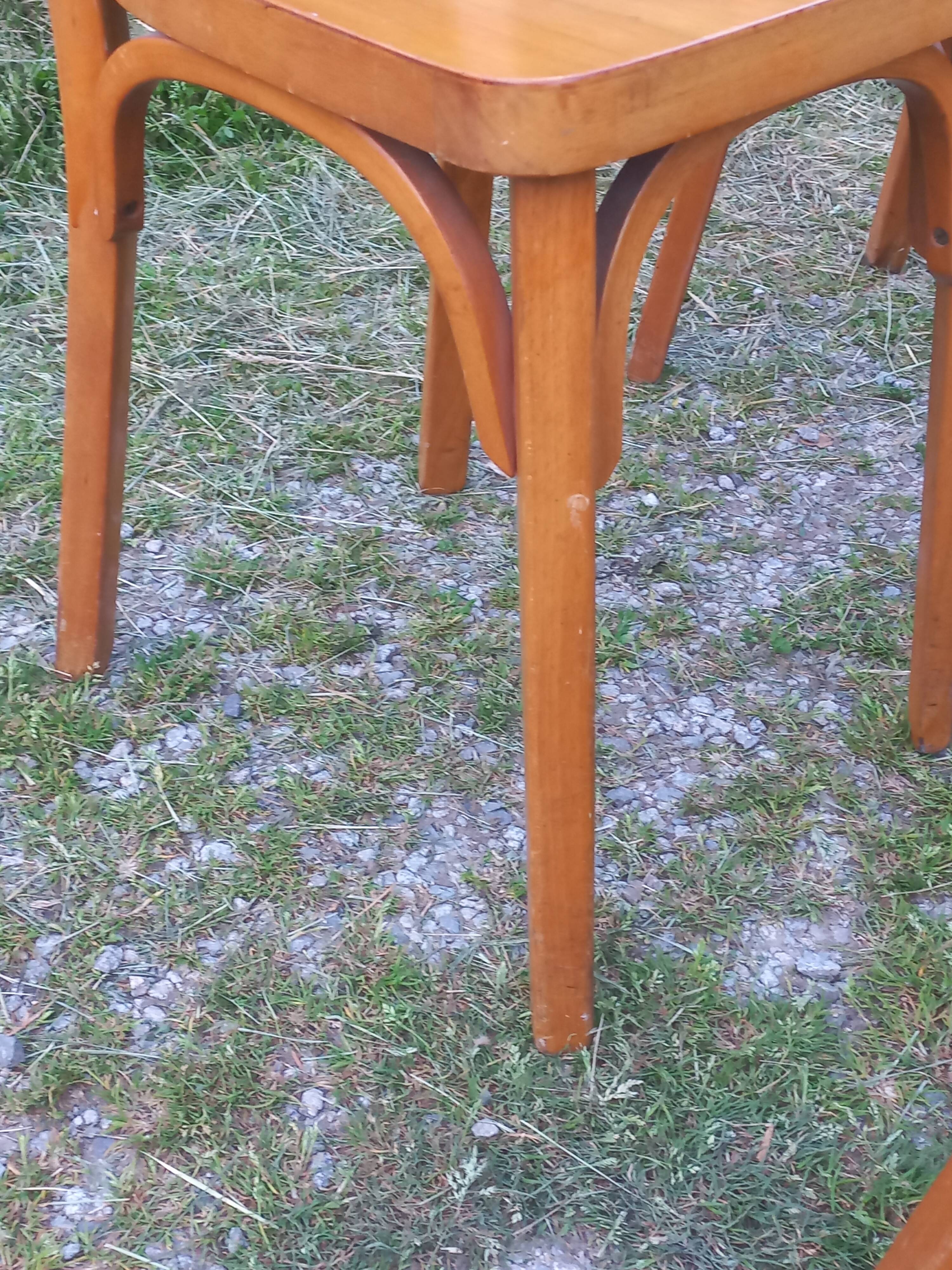 Set of 4 Baumann bistro chairs from the 1950s.